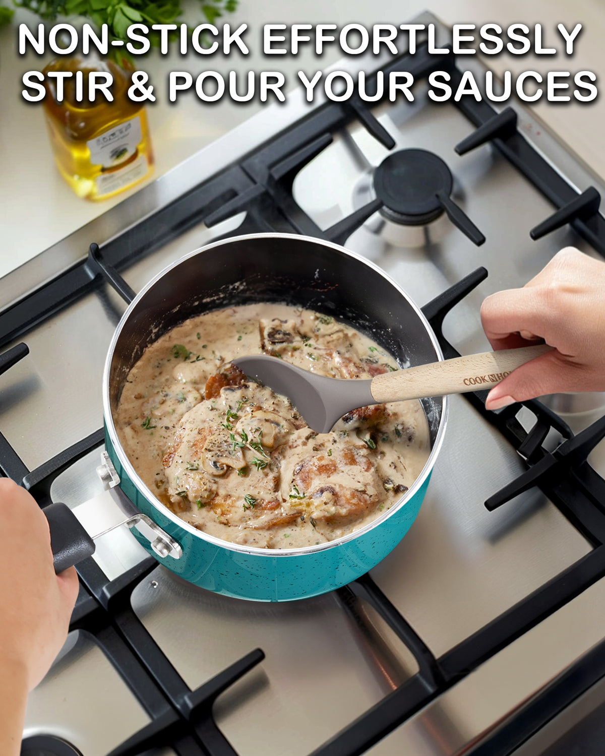 Cook N Home 1-Quart Nonstick Saucepan with Glass Lid