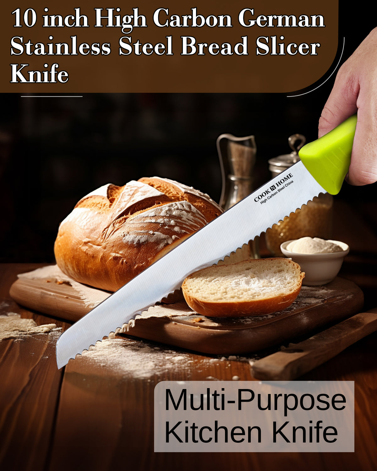 Cook N Home 10-Inch Serrated Bread Knife