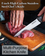 Cook N Home 8-Inch High Carbon Stainless Steel Chef's Knife