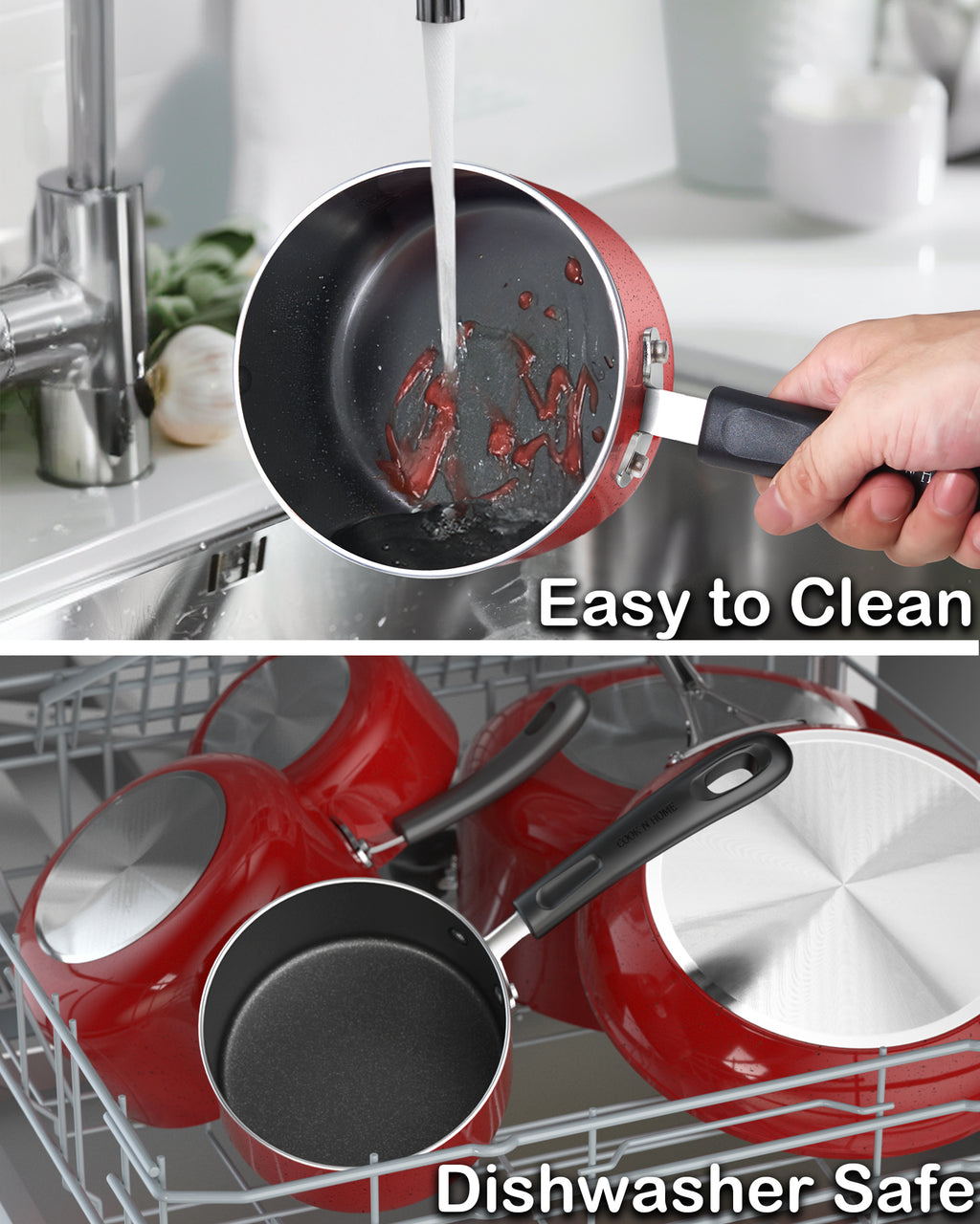 Cook N Home 1-Quart Nonstick Saucepan with Glass Lid