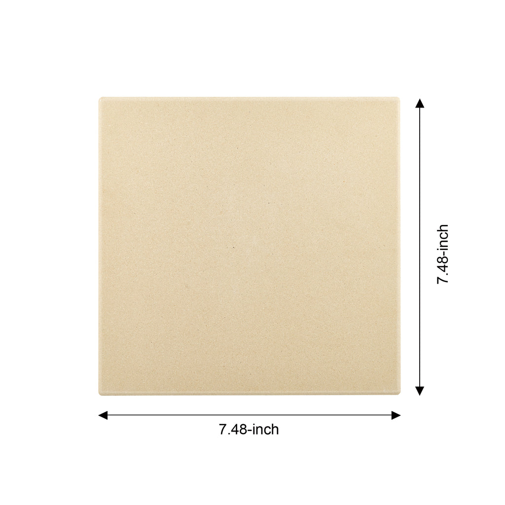 Cook N Home 7.5-Inch Square Cordierite Pizza Stone with Scraper