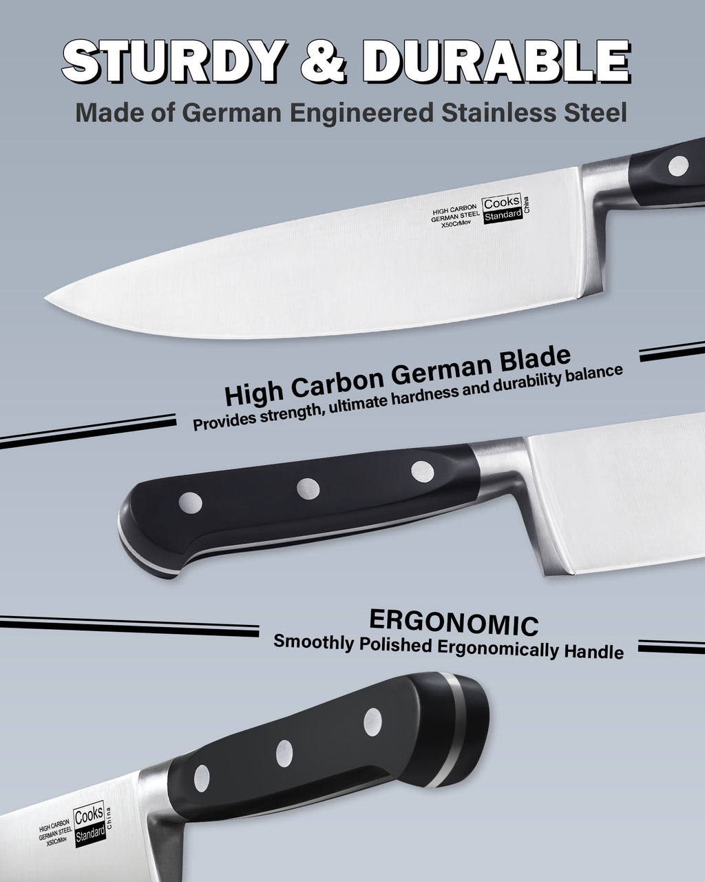 Cooks Standard 6-Piece Stainless Steel Knife Set
