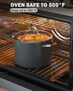 Cooks Standard 8-Quart Hard Anodized Nonstick Stockpot with Glass Lid