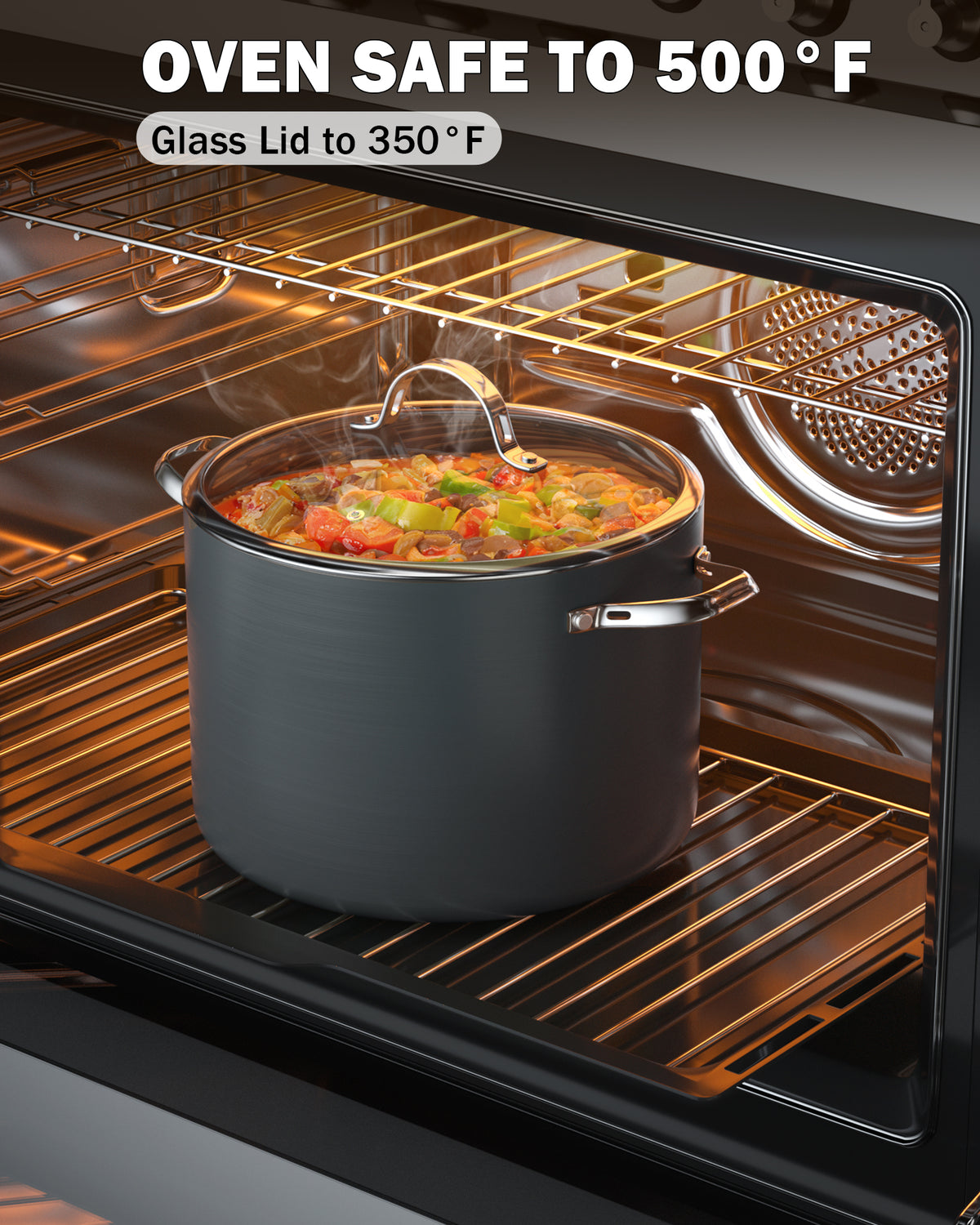 Cooks Standard 8-Quart Hard Anodized Nonstick Stockpot with Glass Lid