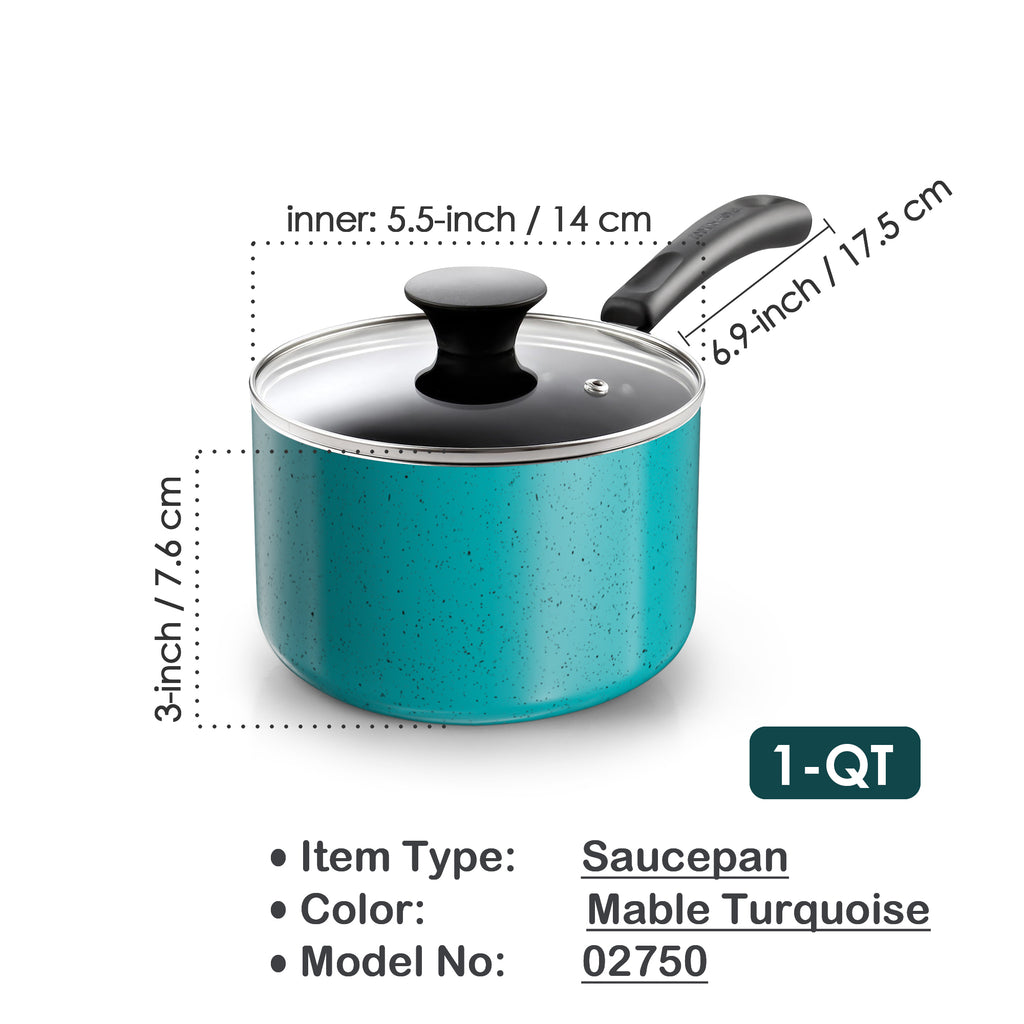 Cook N Home 1-Quart Nonstick Saucepan with Glass Lid