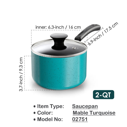 Cook N Home 2-Quart Nonstick Saucepan with Glass Lid