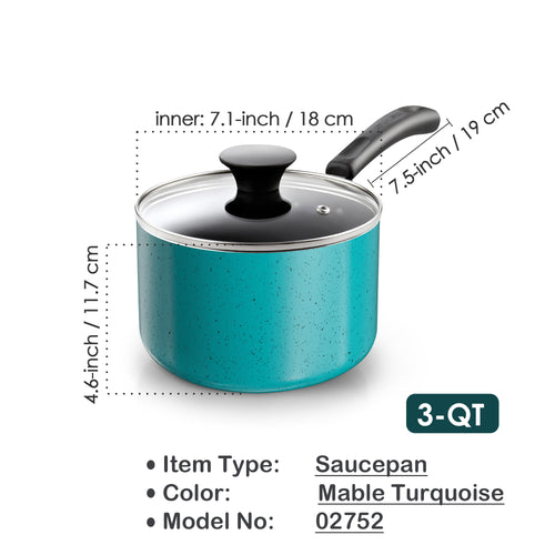 Cook N Home 3-Quart Nonstick Saucepan with Glass Lid