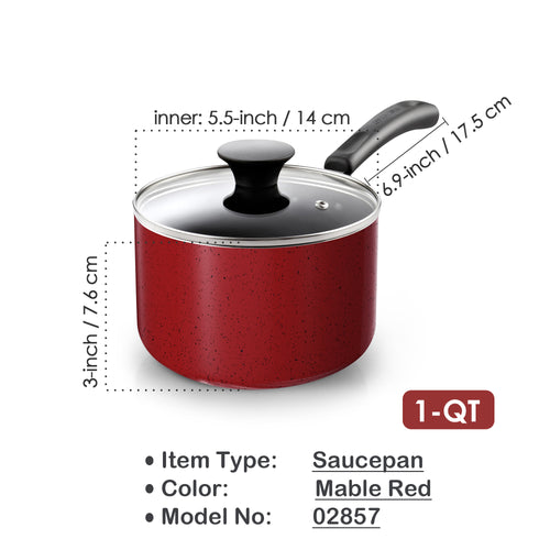 Cook N Home 1-Quart Nonstick Saucepan with Glass Lid