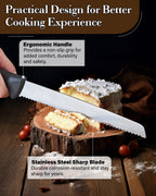 Cook N Home 10-Inch High Carbon Stainless Steel Serrated Bread Knife