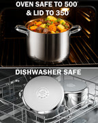 Cooks Standard 8-Quart Stainless Steel Stockpot with Glass Lid, Large Dutch Oven