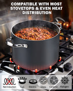 Cooks Standard 8-Quart Hard Anodized Nonstick Stockpot with Glass Lid