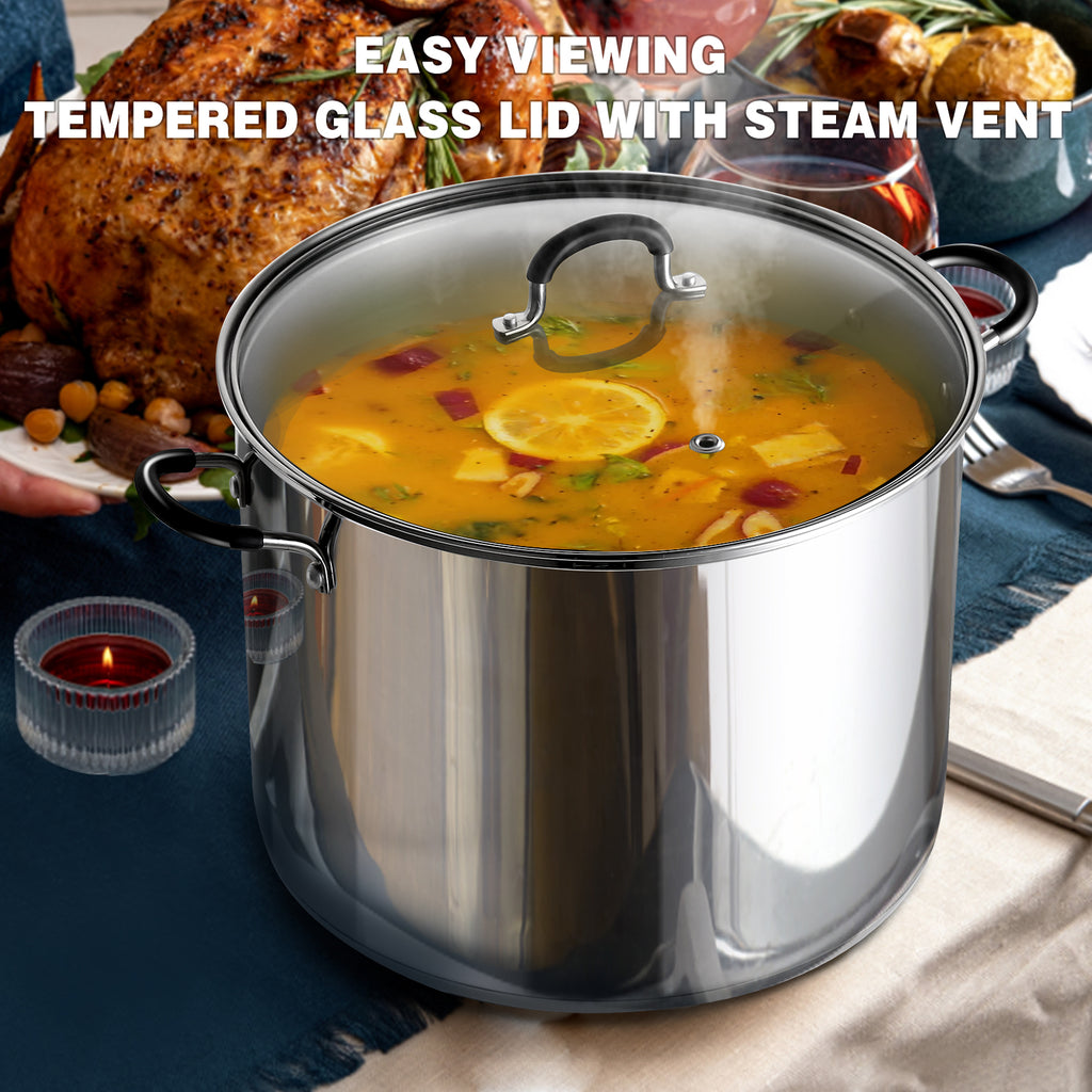 Cook N Home Stockpot Sauce Pot Casserole Pan Saucier Induction Pot With Lid Professional Stainless Steel 3 Quart , Dishwasher Safe With Stay-Cool Handles , Silver