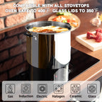Cook N Home Stockpot Sauce Pot Casserole Pan Saucier Induction Pot With Lid Professional Stainless Steel 3 Quart , Dishwasher Safe With Stay-Cool Handles , Silver