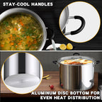 Cook N Home 12-Quart Stainless Steel Stockpot with Glass Lid