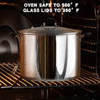 Cook N Home Stockpot Sauce Pot Induction Pot With Lid Professional Stainless Steel 8 Quart , Dishwasher Safe With Stay-Cool Handles , Silver