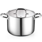 Cook N Home Tri-Ply Clad Stainless Steel Pots and Pans Cookware Set , with Saucepan, Fry Pan, Stockpot