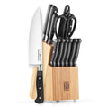 Cook N Home 15-Piece Bamboo Kitchen Cutlery Block Set