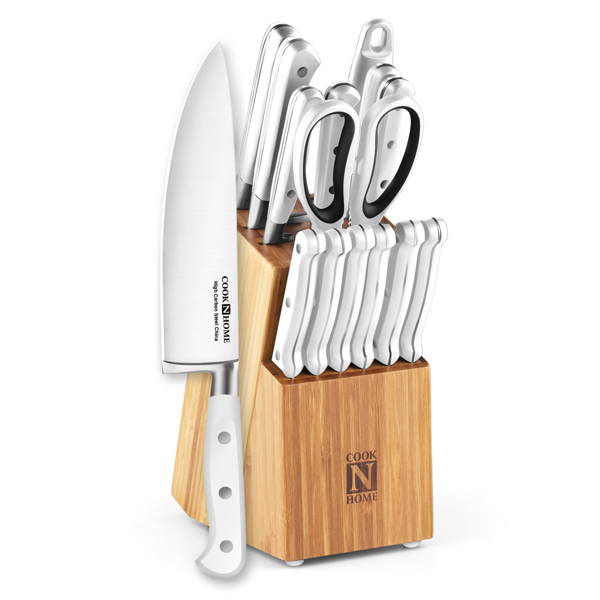 Cook N Home 15-Piece High Carbon Stainless Steel Knife Set
