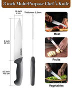 Cook N Home 8-Inch High Carbon Stainless Steel Chef's Knife