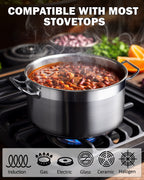 Cooks Standard 8-Piece Stainless Steel Cookware Set with Lids, Induction Compatible
