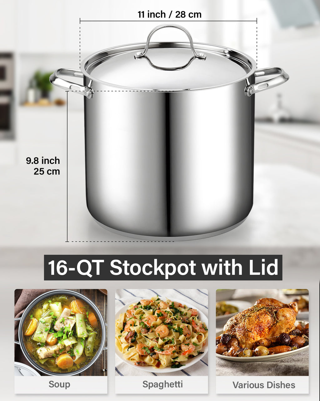 Cooks Standard 16-Quart Stainless Steel Stockpot