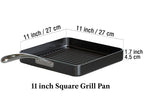 Cooks Standard 11-Inch Square Nonstick Grill Pan, Hard Anodized