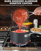 Cooks Standard 2Qt & 3Qt Hard Anodized Nonstick Saucepan Set