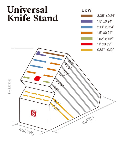 Cook N Home 20-Slot Bamboo Knife Block