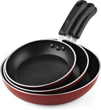 Cook N Home Nonstick Sauté Fry Pan Set, 8, 9.5 & 11-Inch, 3-Piece, Induction Compatible