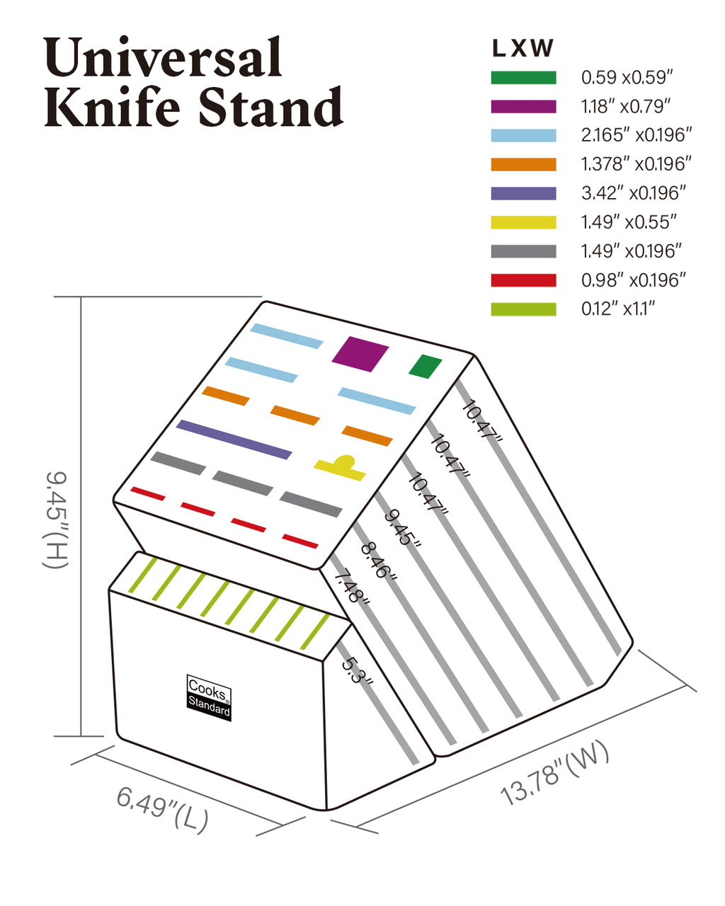 Cooks Standard X-Large 25-Slot Acacia Wood Knife Block