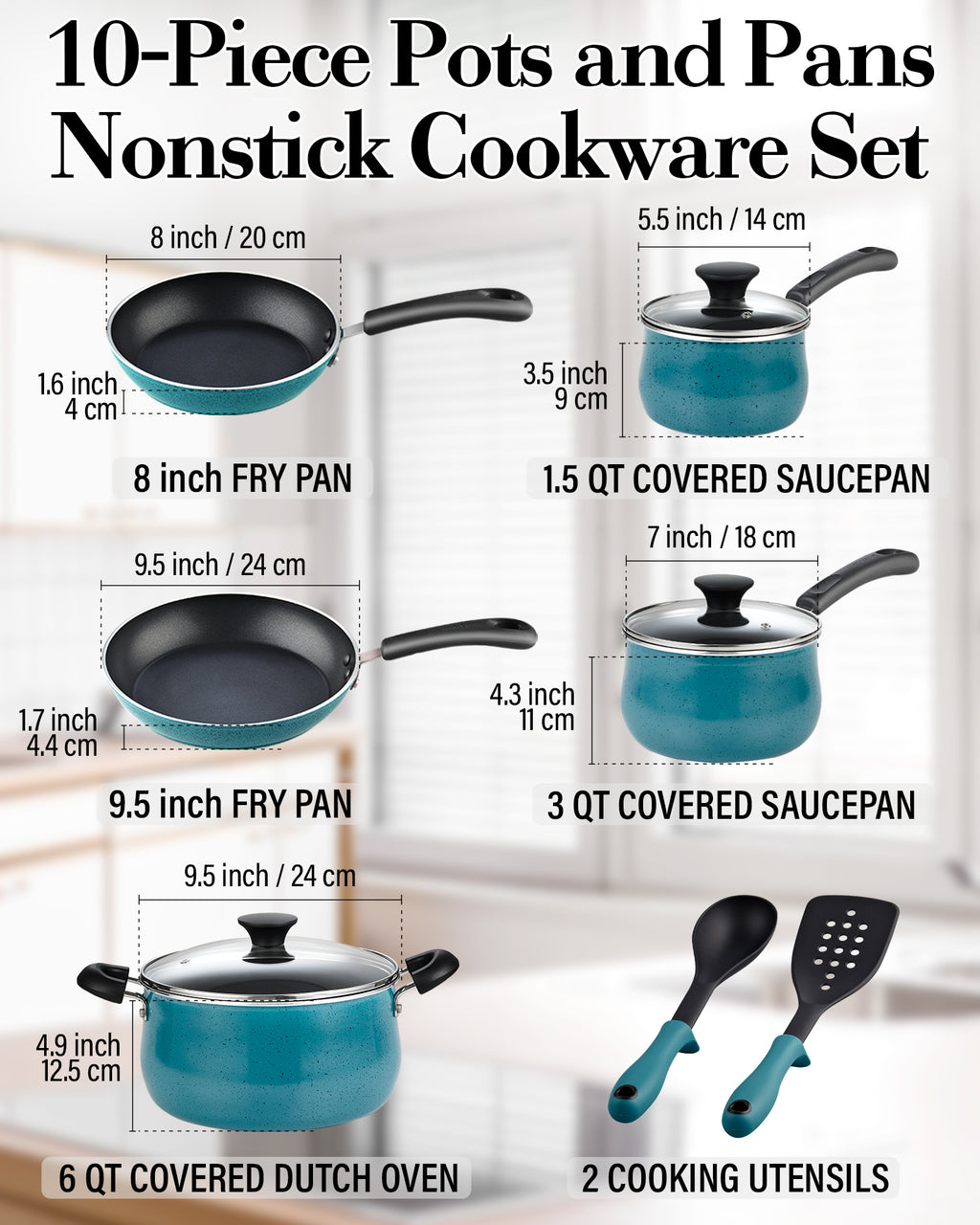 Cook N Home 10-Piece Nonstick Cookware Set