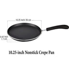 Cook N Home 10.25-Inch Nonstick Heavy Gauge Crepe Pancake Pan Griddle, 26cm, Black