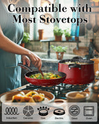 Cook N Home 10-Piece Belly Shape Nonstick Cookware Set