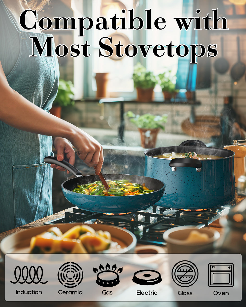 Cook N Home 10-Piece Nonstick Cookware Set
