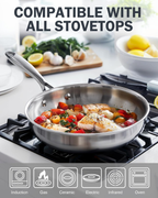 Cooks Standard 10-Inch Tri-Ply Clad Stainless Steel Frying Pan