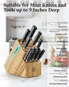 Cook N Home 20-Slot Bamboo Knife Block