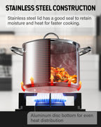 Cooks Standard 8-Quart 18/10 Stainless Steel Stockpot with Lid, Induction Compatible
