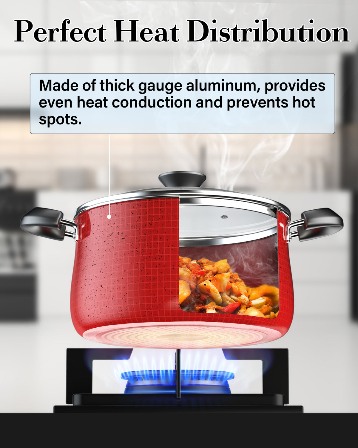 Cook N Home 10-Piece Belly Shape Nonstick Cookware Set