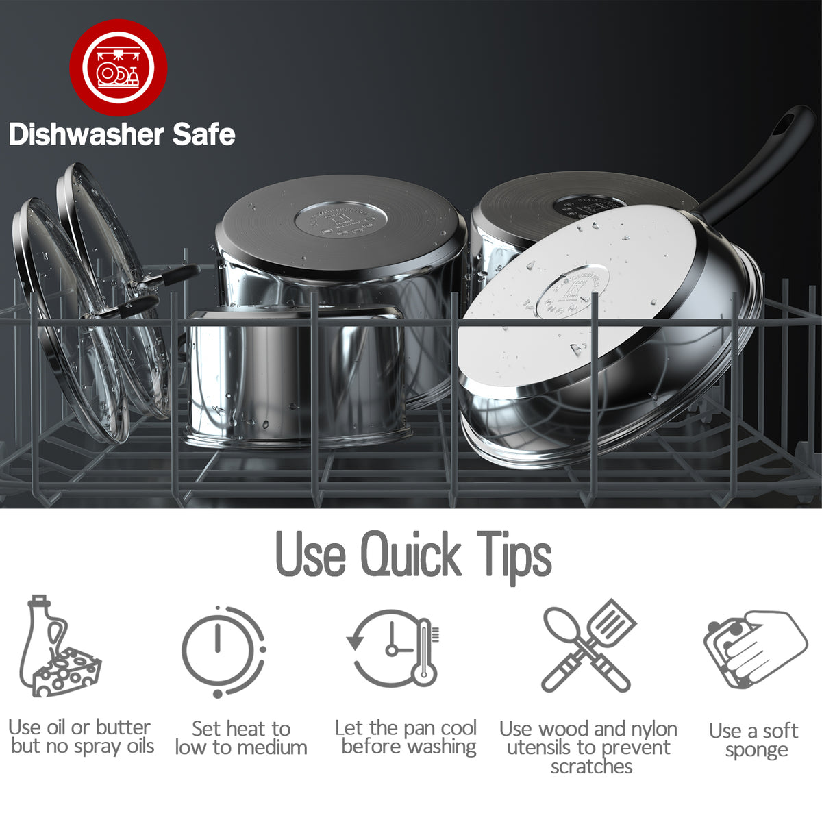 Cook N Home 2-Quart 18/10 Stainless Steel Saucepan with Stay-Cool Handle