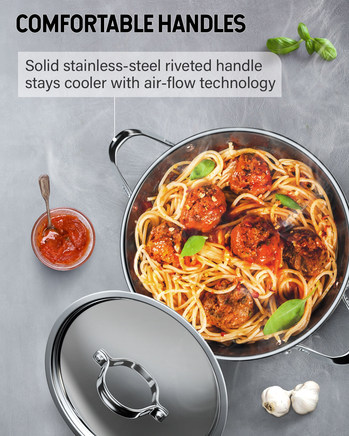 Cooks Standard 8-Quart 18/10 Stainless Steel Stockpot with Lid, Induction Compatible