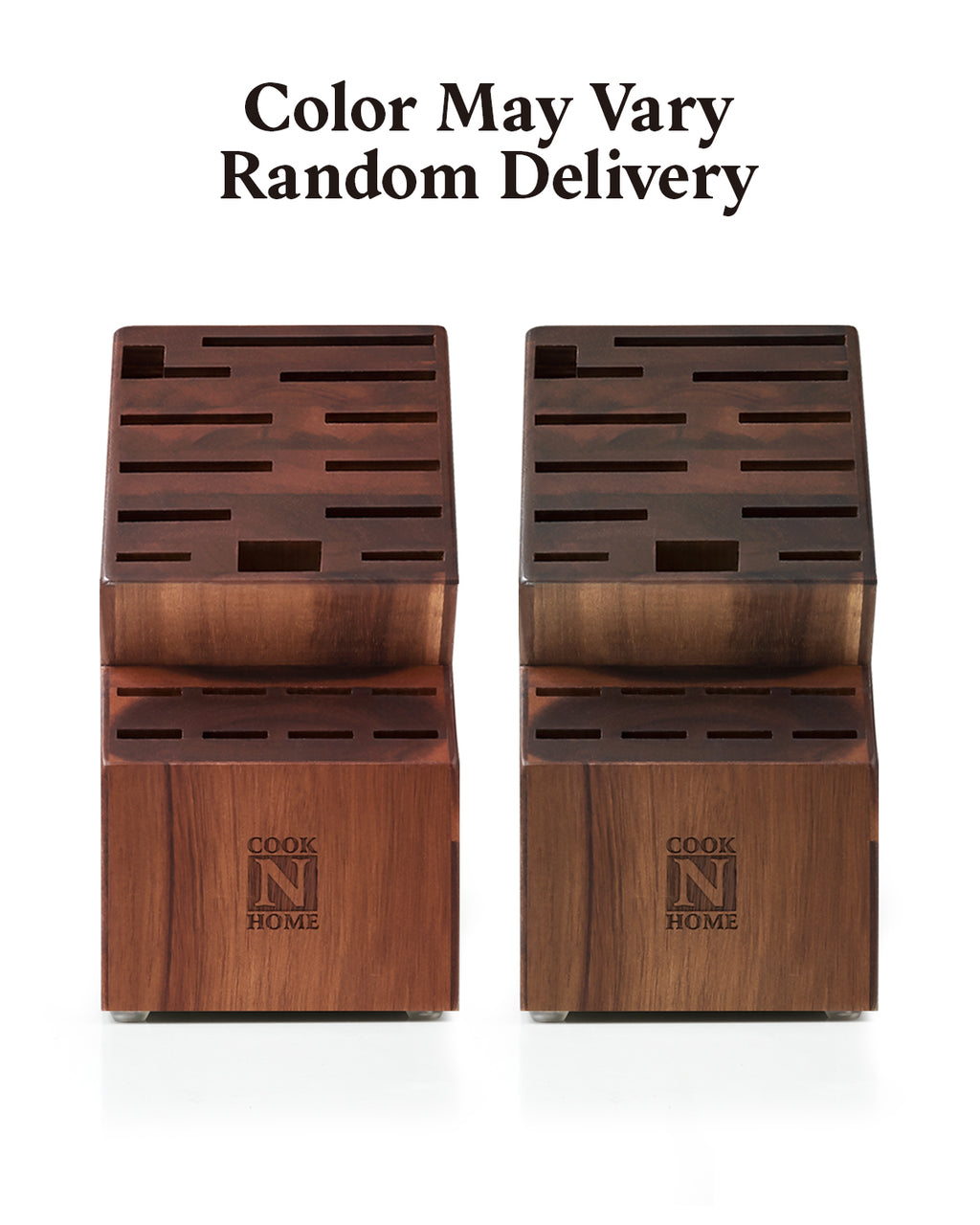 Cook N Home 20-Slot Acacia Wood Knife Storage Block