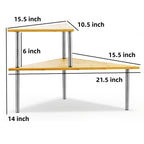 Cook N Home 02649 Corner Storage Shelf Organizer, 2 Tier, Bamboo
