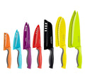 Cook N Home 14-Piece Carbon Stainless Steel Knife Set with 7 Sheaths, Color Coded, Multicolor