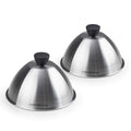 Cook N Home Stainless Steel Grill Cooking Steaming Dome lid, 2 Pack, 6 inches, Silver