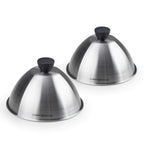 Cook N Home Stainless Steel Grill Cooking Steaming Dome lid, 2 Pack, 6 inches, Silver
