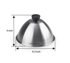 Cook N Home Stainless Steel Grill Cooking Steaming Dome lid, 2 Pack, 6 inches, Silver