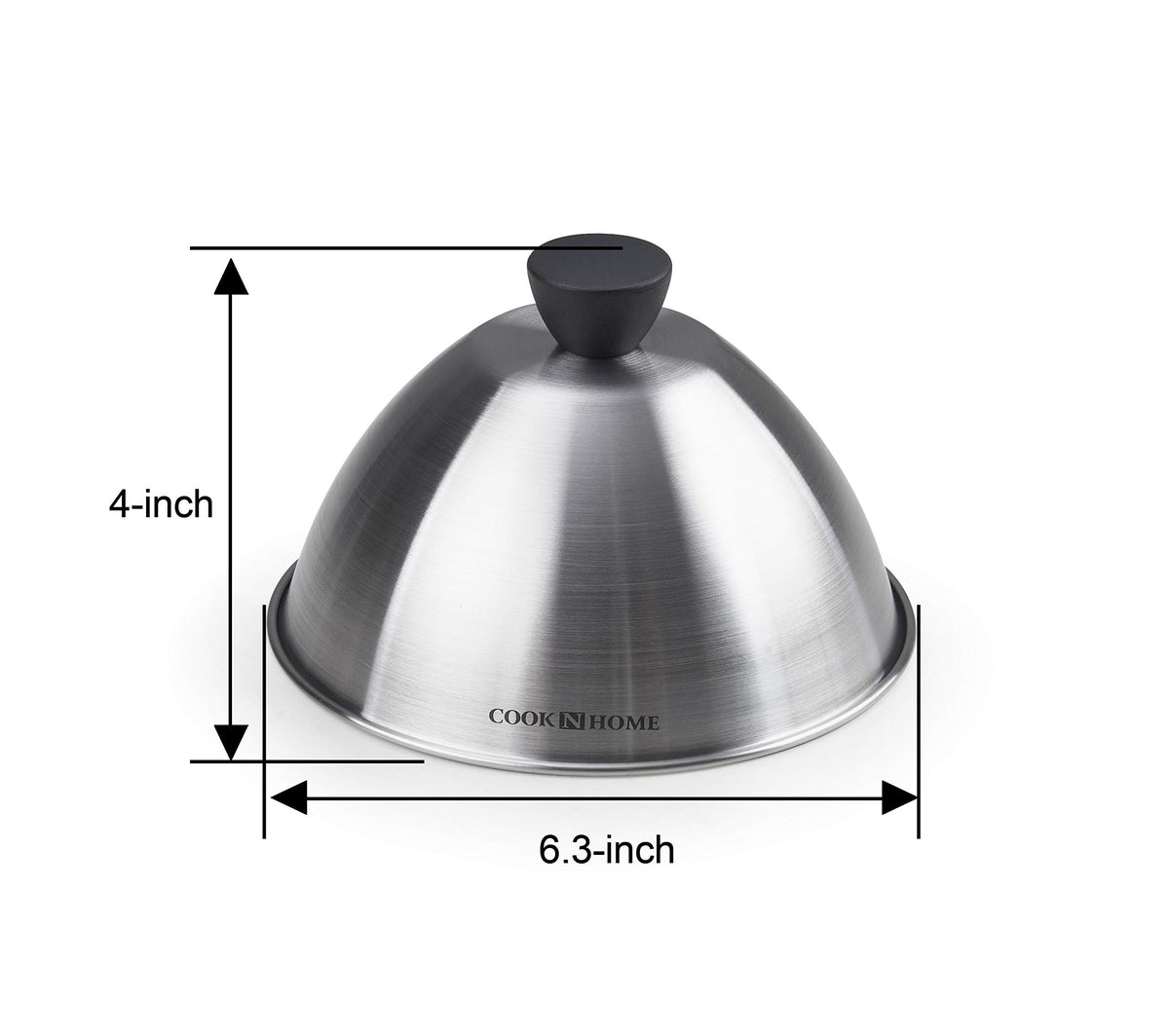 Cook N Home Stainless Steel Grill Cooking Steaming Dome lid, 2 Pack, 6 inches, Silver