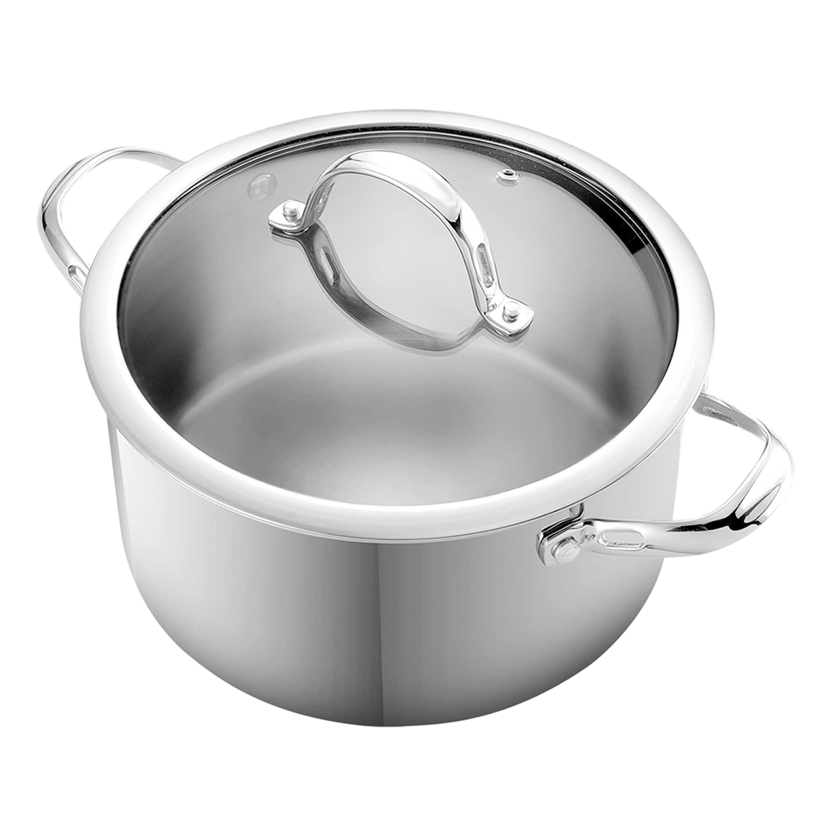 Cooks Standard 6-Quart Stainless Steel Dutch Oven with Glass Lid
