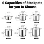 Cooks Standard 8-Quart 18/10 Stainless Steel Stockpot with Lid, Induction Compatible