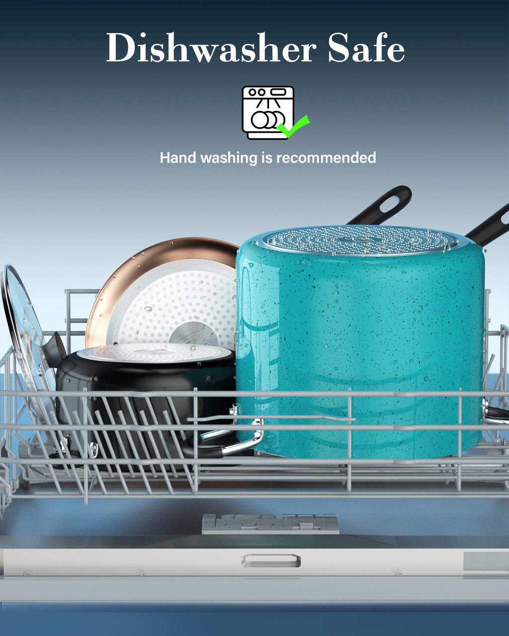 Cook N Home 10.5-Quart Nonstick Stock Pot with Lid, Turquoise